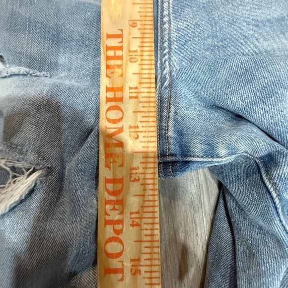 American Eagle Jeans Womens 16 Blue Curvy High Rise Jegging Crop Distressed - Picture 7 of 8